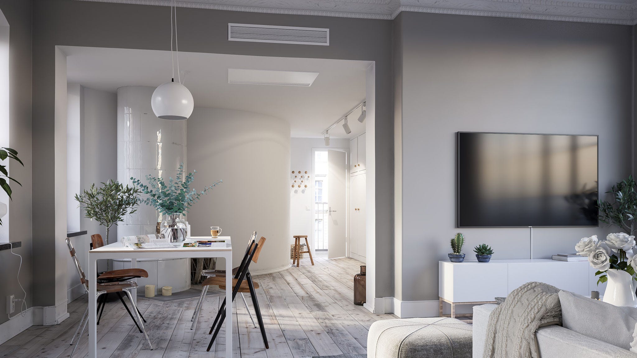 Émetteur Daikin installé dans un logement pour obtenir un environnement confortable