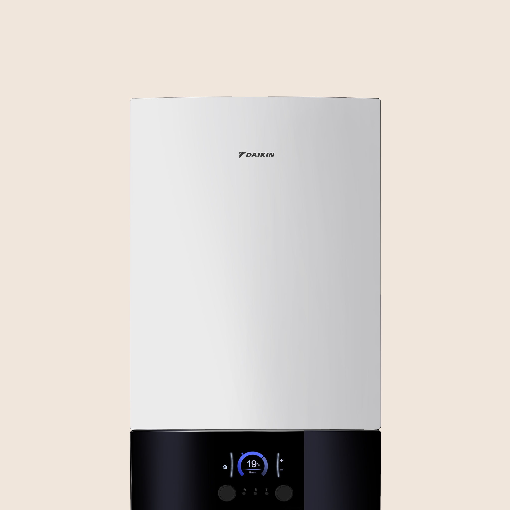 Vue avant de l'unité intérieure du système pompe à chaleur air-eau moyennes températures Daikin Altherma 3 R MT W.