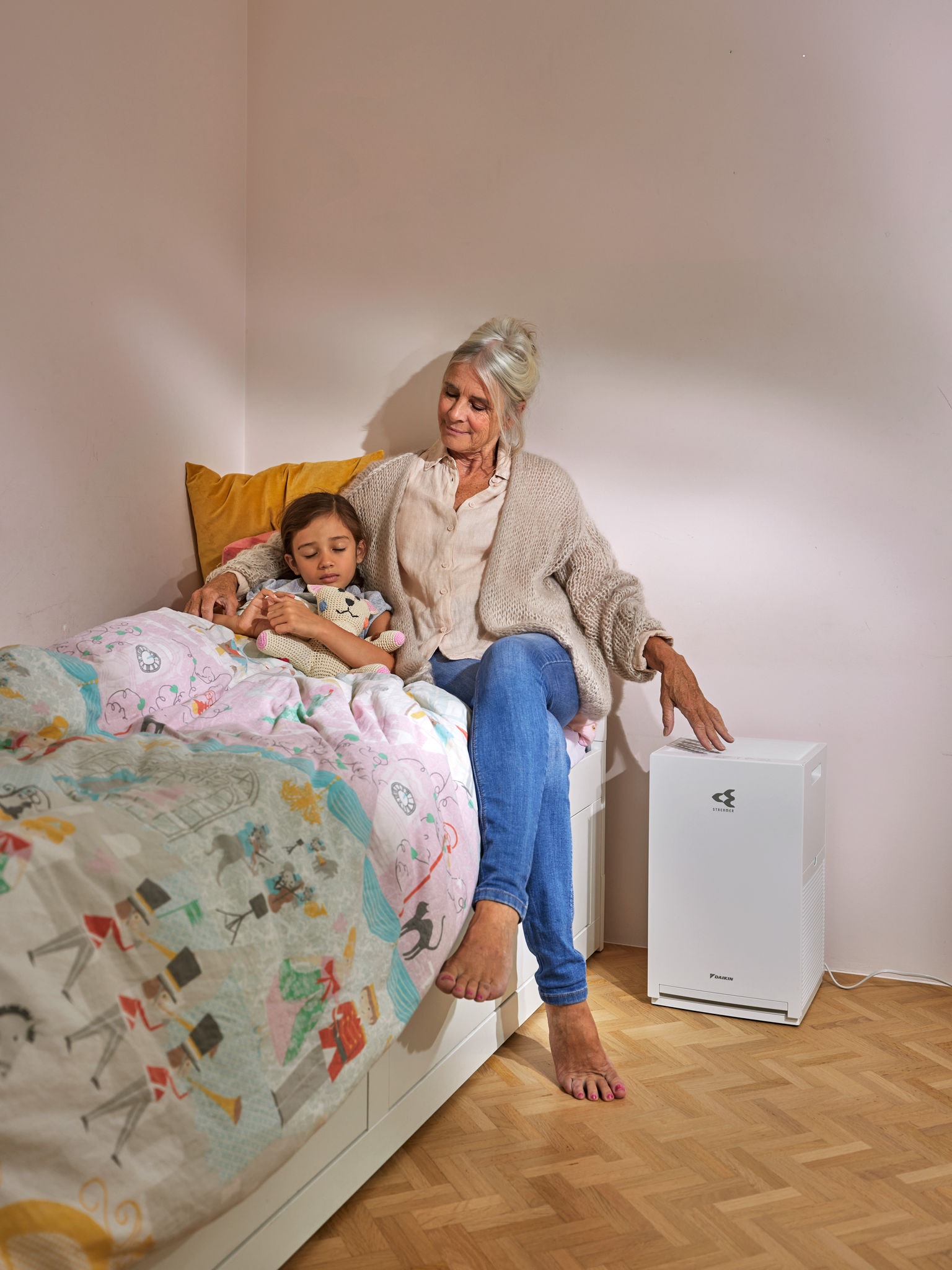 Chambre d’enfant exemple d’irritants aéroportés grâce à un purificateur d’air